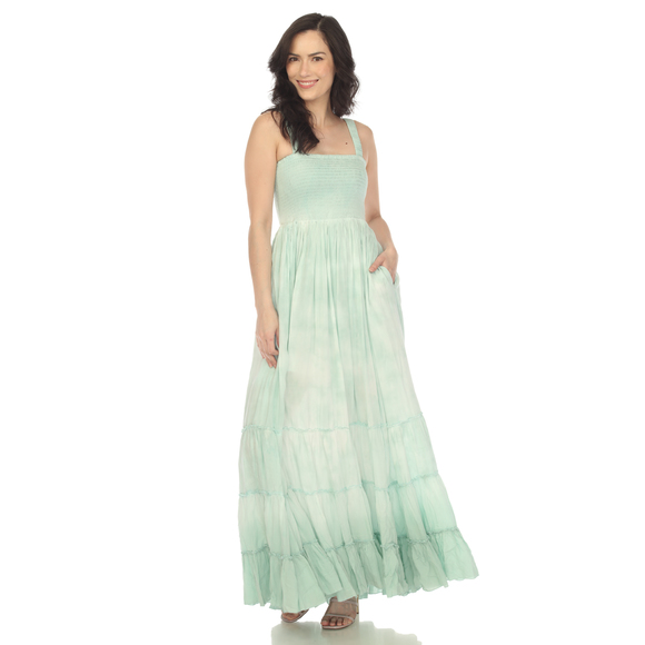 Women's Smocked Ruffle Maxi Dress - Picture 5 of 5